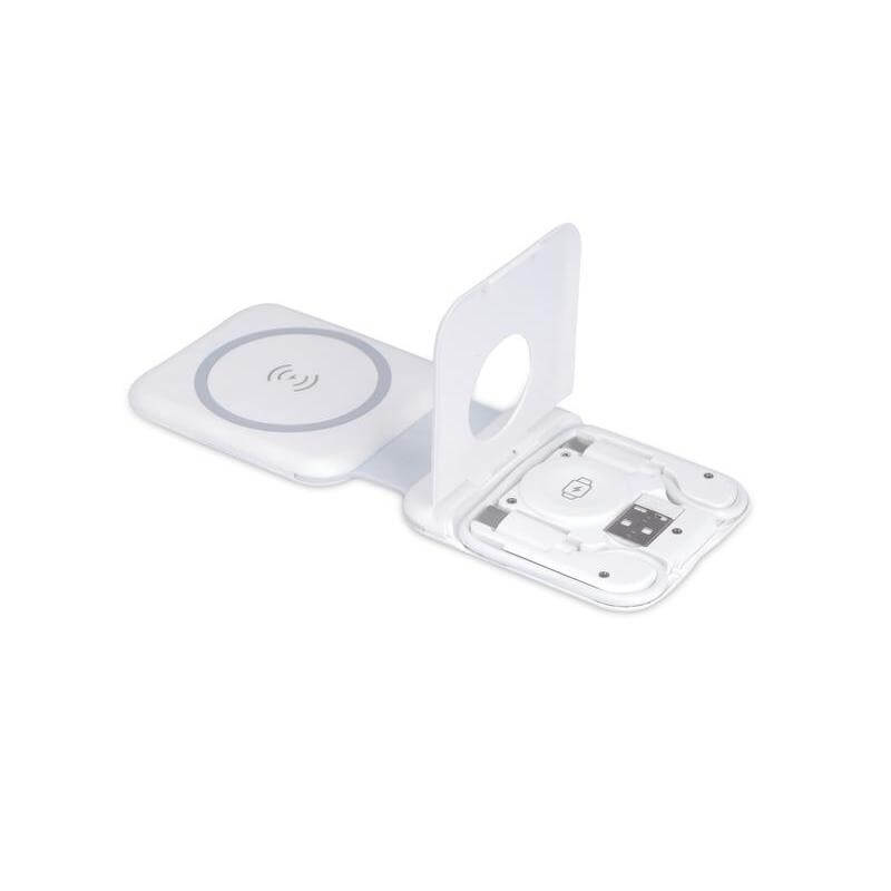 TURIN - @memorii Foldable Wireless Charger and Multicable Set - White