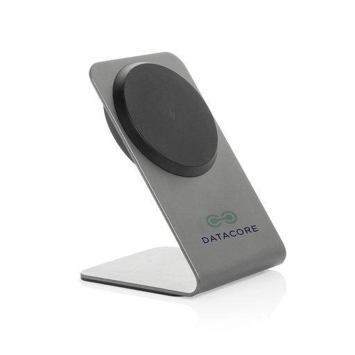 TERRA aluminum 15W magnetic wireless charging phone stand - Grey 
