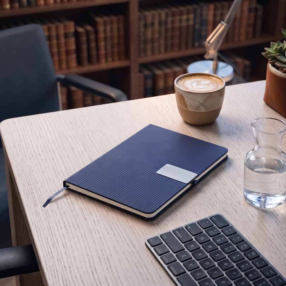 RIPPLE - Giftology A5 Hard Cover Notebook - Navy Blue