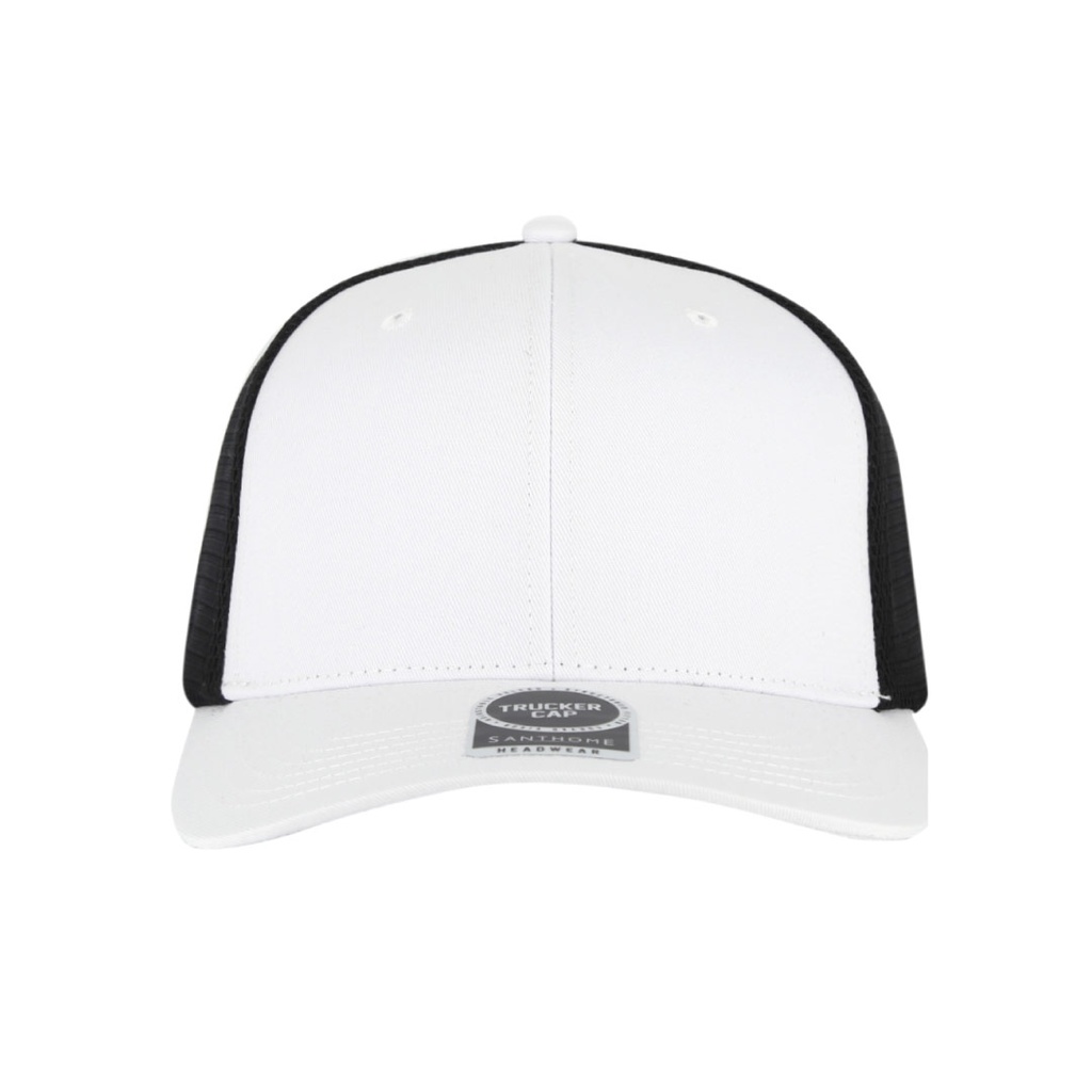 SWIFT - Santhome 6 Panel Trucker Cap - White / Black