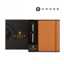 Cross Click™ Chrome Ballpoint Pen & A5 Hardcover Notebook Gift Set - Mocha