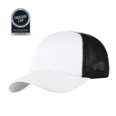 [HWSN 7132] SWIFT - Santhome 6 Panel Trucker Cap - White / Black