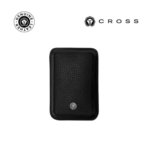 [LACR 2032] CROSS Pebble Leather Magsafe Wallet - Black